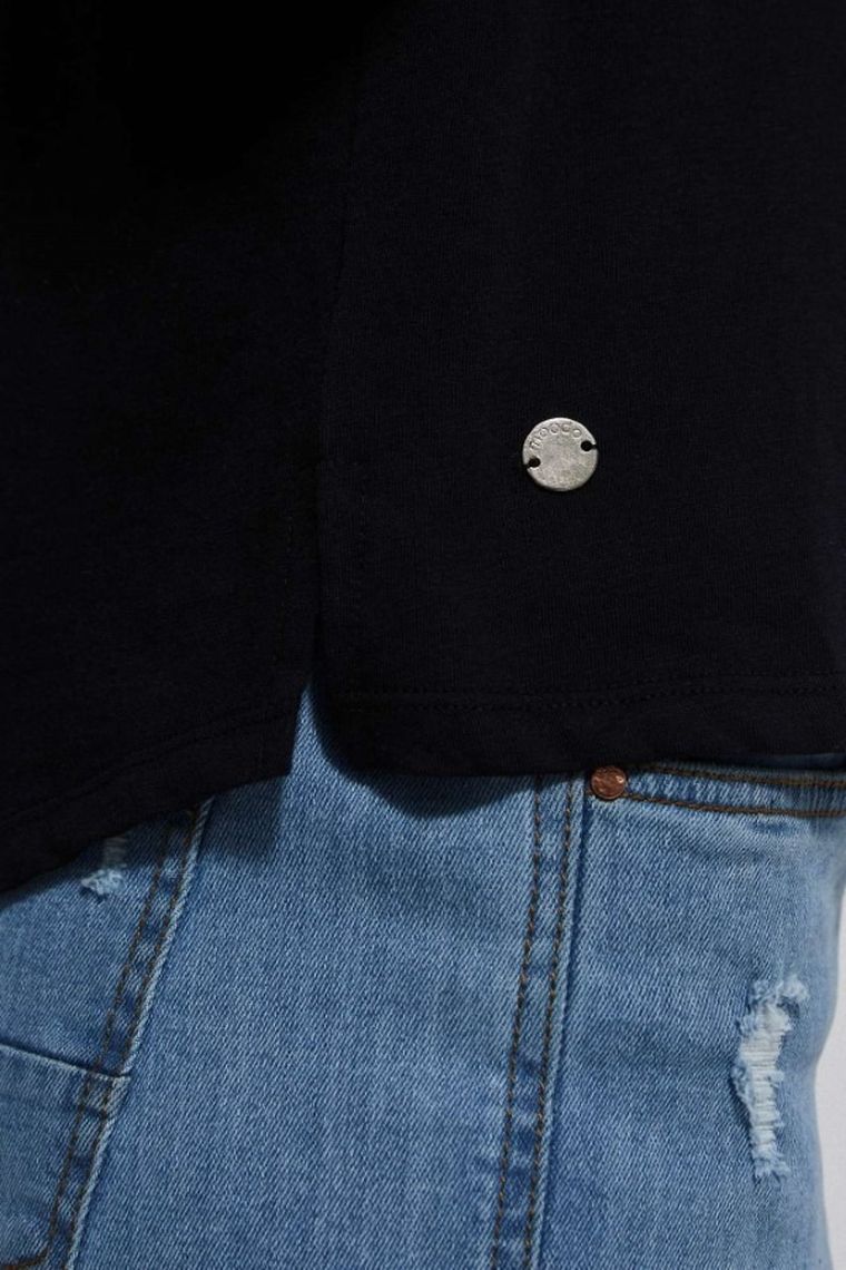 T-shirt damski, czarny, Moodo