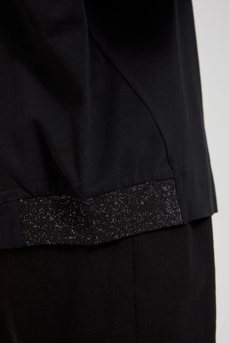 T-shirt damski, czarny, Moodo