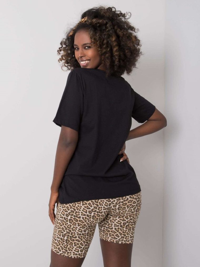 T-shirt damski, czarny, Pepper & Mint