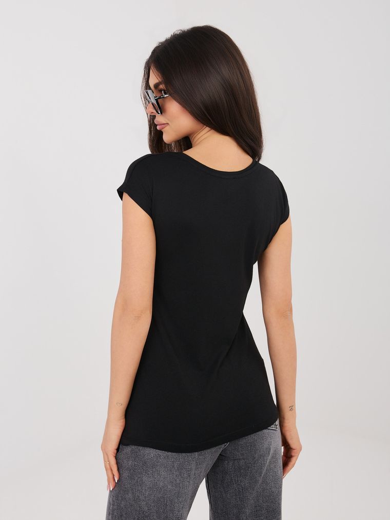 T-shirt damski, czarny, Sublevel