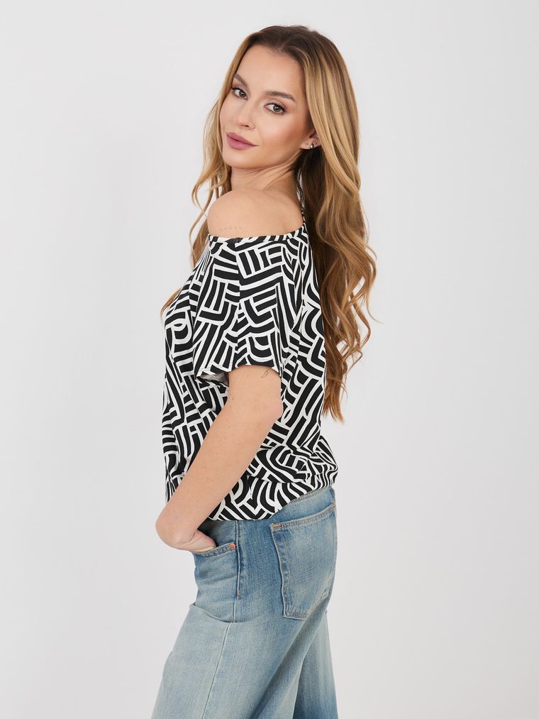 T-shirt damski, czarny, Sublevel