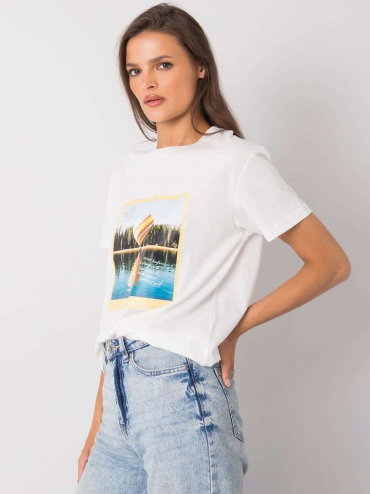 T-shirt damski, ecru, Pepper & Mint