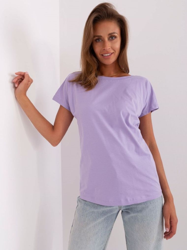 T-shirt damski, fioletowy, Basic Feel Good