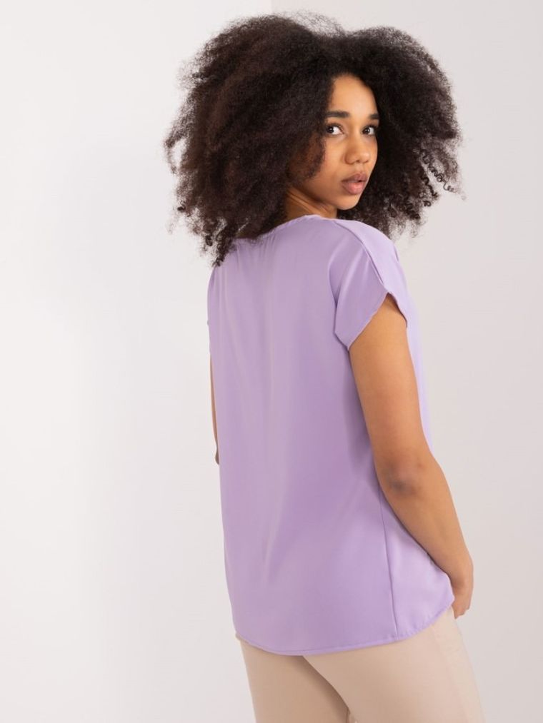 T-shirt damski, fioletowy, Basic Feel Good