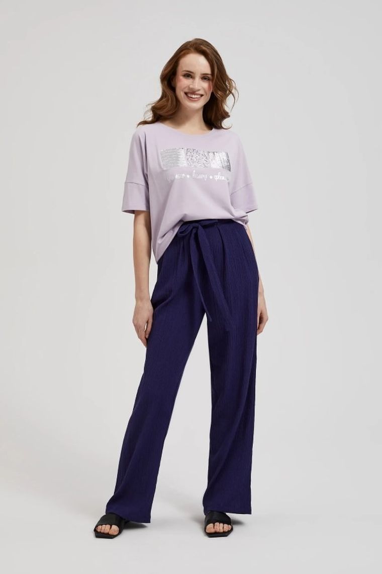 T-shirt damski, fioletowy, Moodo