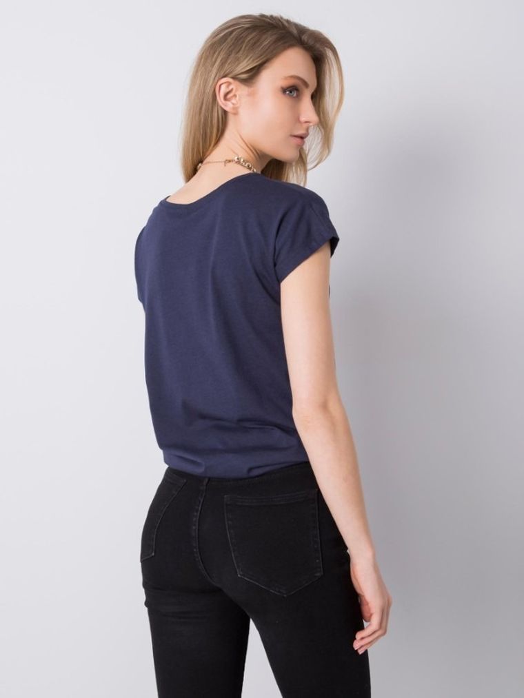 T-shirt damski, granatowy, Factory Price