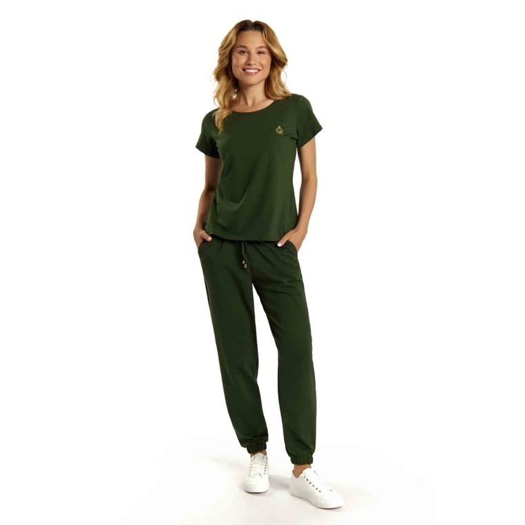 T-shirt damski, khaki, Golden Queen