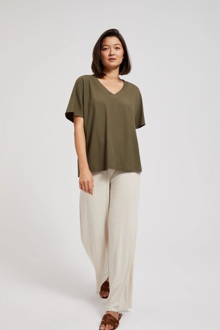 T-shirt damski, khaki, Moodo