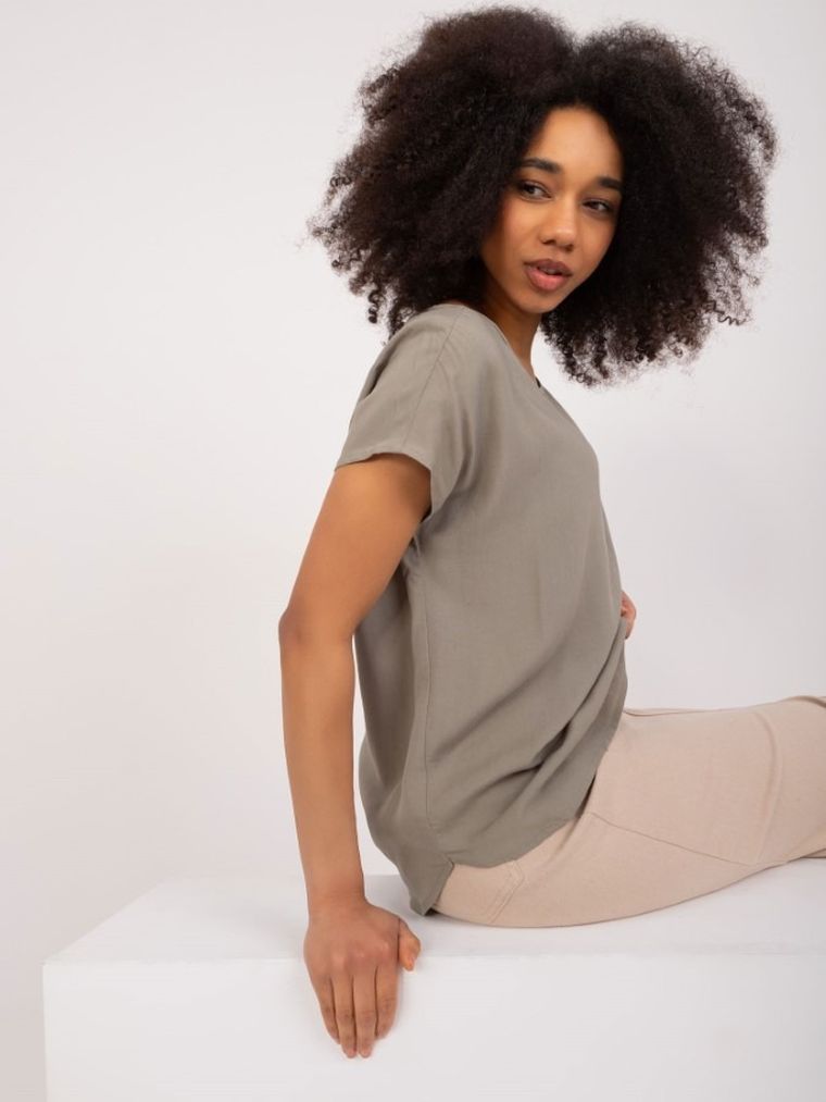 T-shirt damski, khaki, Sublevel