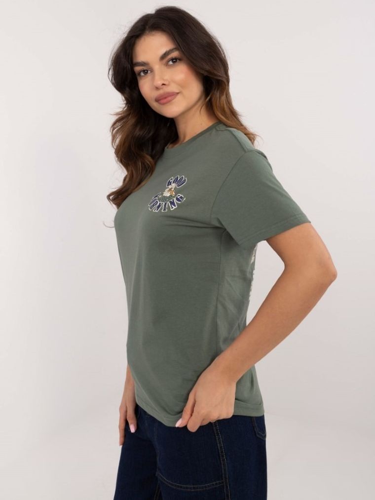 T-shirt damski, khaki, Sublevel
