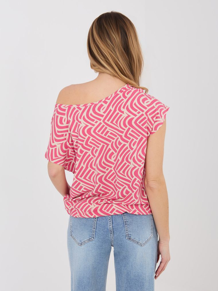 T-shirt damski, koralowy, Sublevel