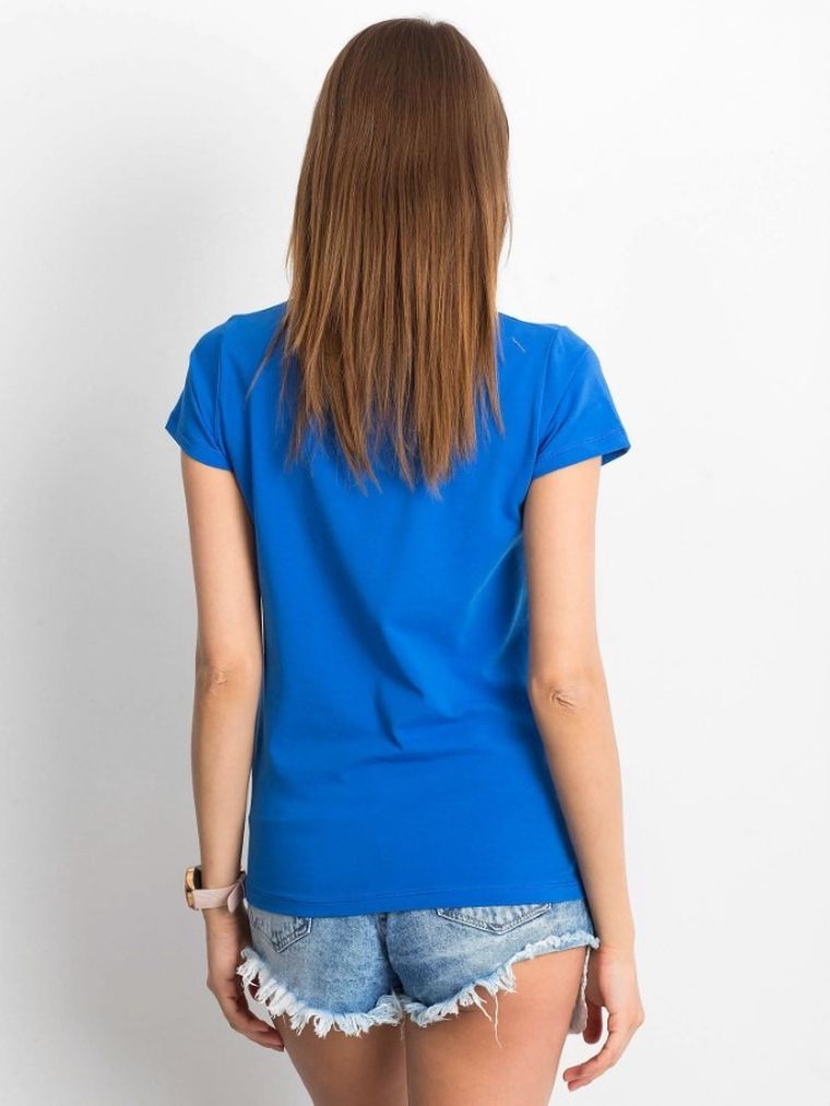 T-shirt damski, niebieski, Basic Feel Good