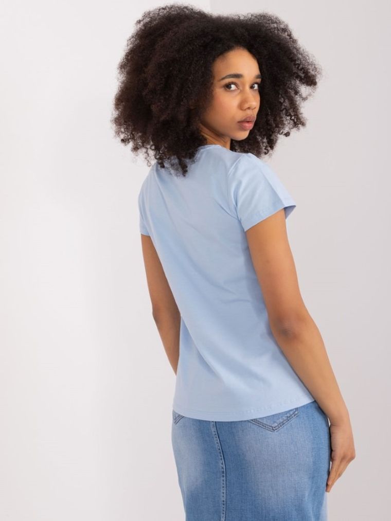 T-shirt damski, niebieski, Basic Feel Good