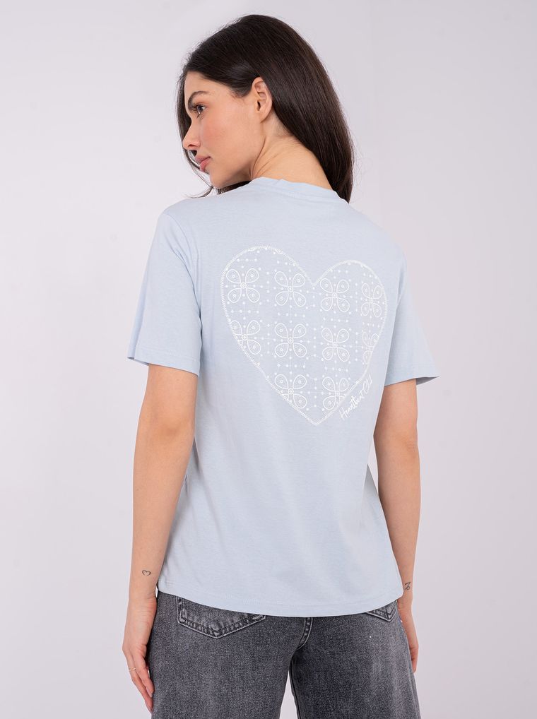 T-shirt damski, niebieski, Sublevel