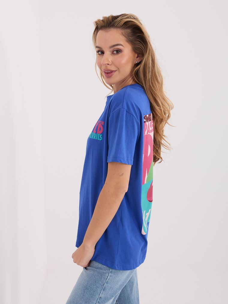 T-shirt damski, niebieski, Sublevel