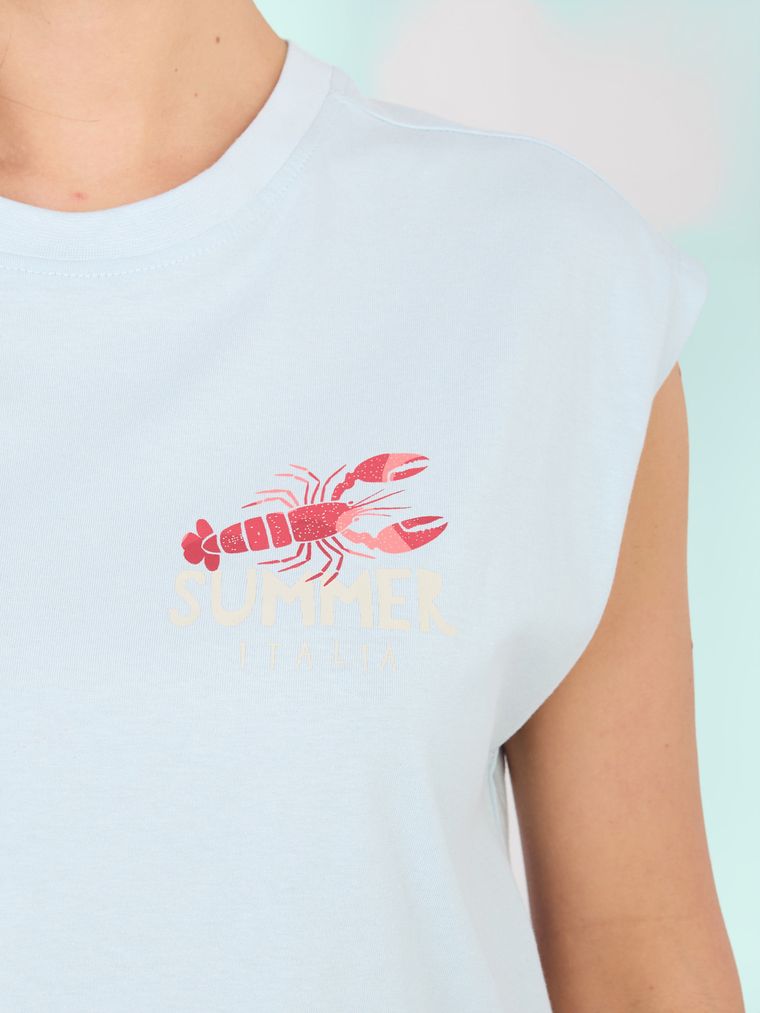 T-shirt damski, niebieski, Sublevel