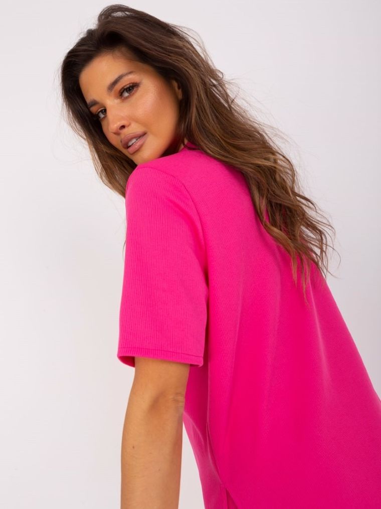 T-shirt damski, oversize, różowy, Lakerta
