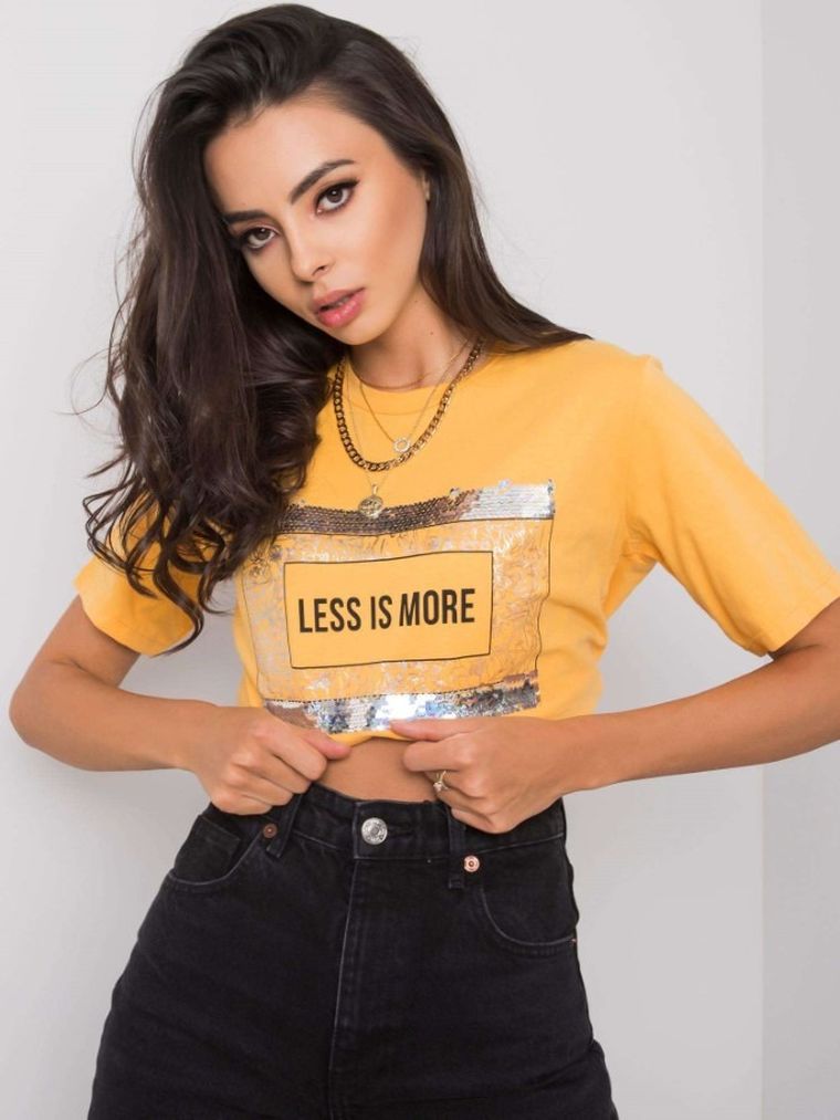 T-shirt damski, pomarańczowy, Pepper & Mint