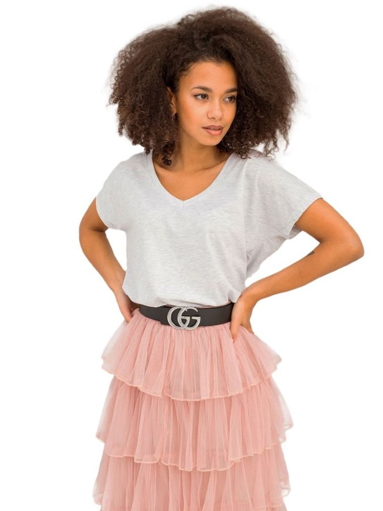 T-shirt damski, szary, Basic Feel Good