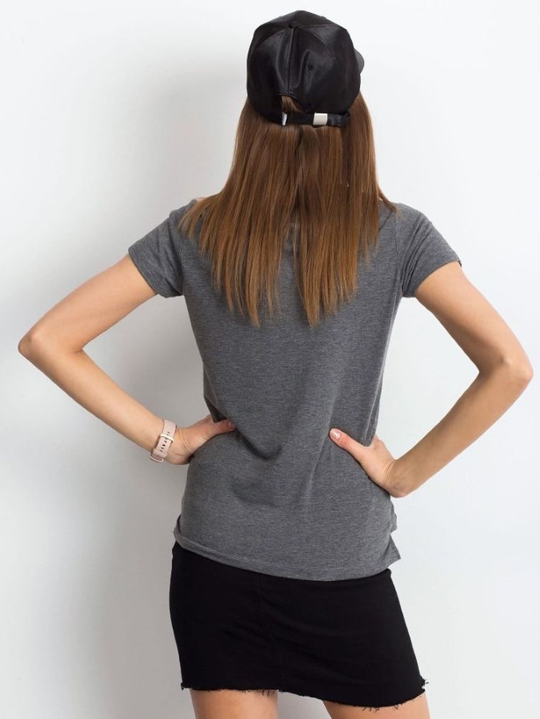 T-shirt damski, szary, Basic Feel Good