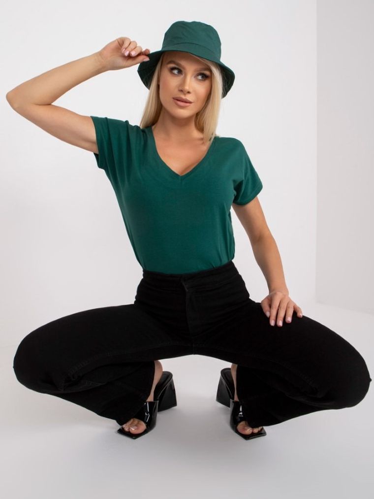 T-shirt damski, zielony, Basic Feel Good