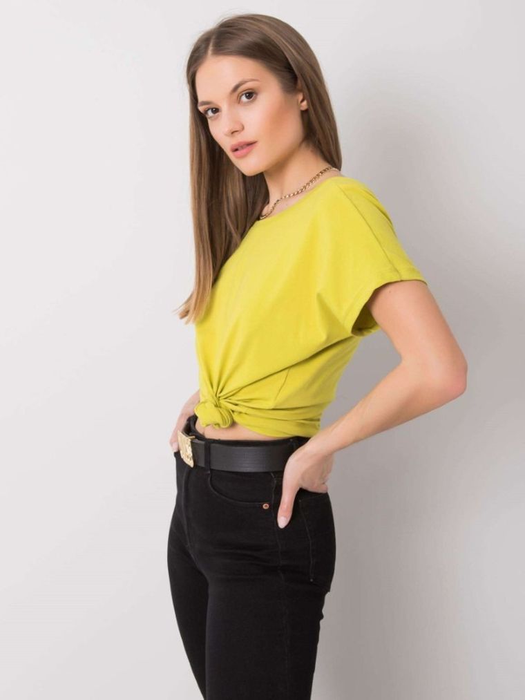 T-shirt damski, zielony, Basic Feel Good