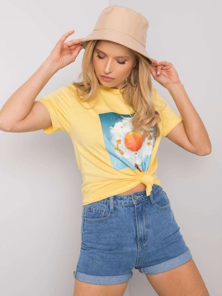 T-shirt damski, żółty, Pepper & Mint