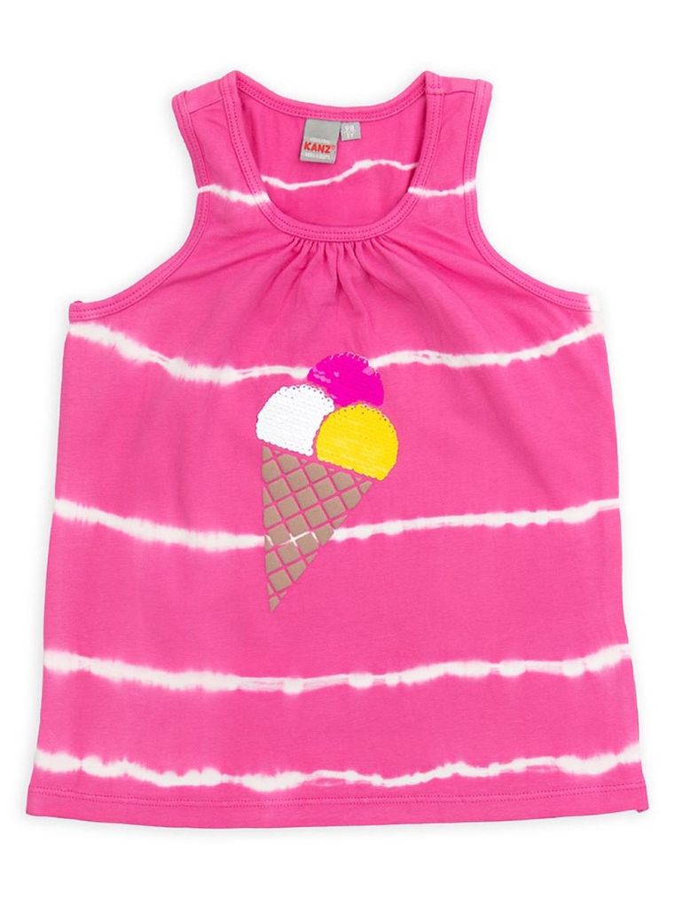 T-shirt dziewczęcy bez rękawów, różowy, Kanz