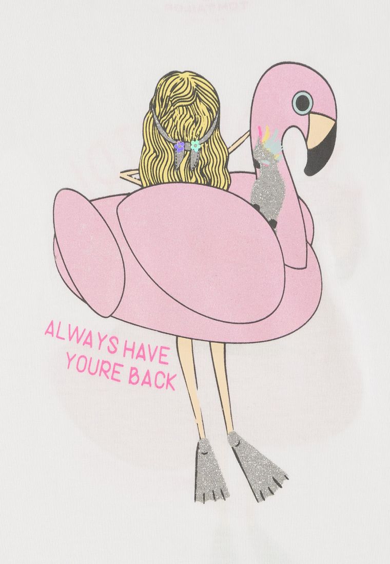 T-shirt dziewczęcy, biały, Tom Tailor