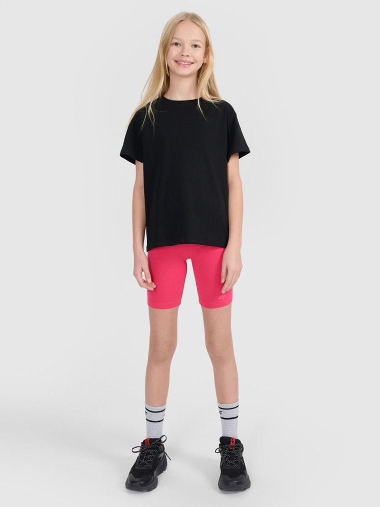 T-shirt dziewczęcy, czarny, 4F