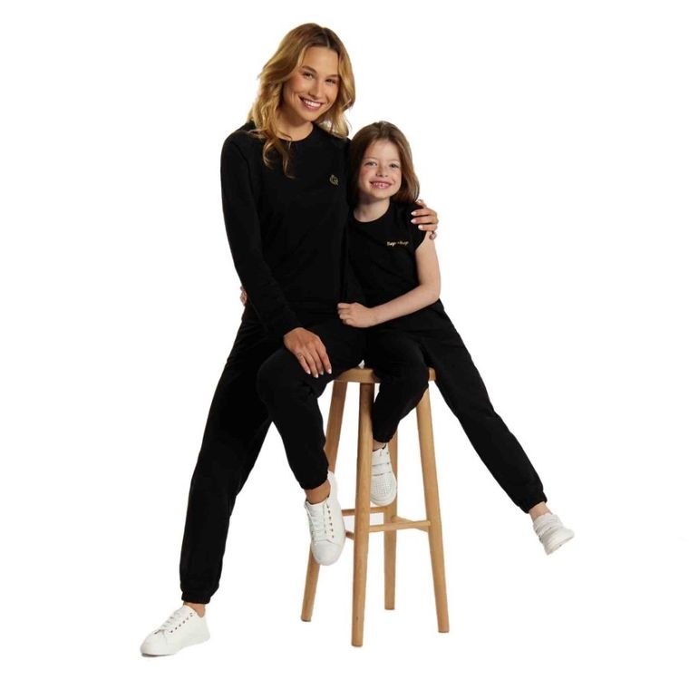 T-shirt dziewczęcy, czarny, Tup Tup