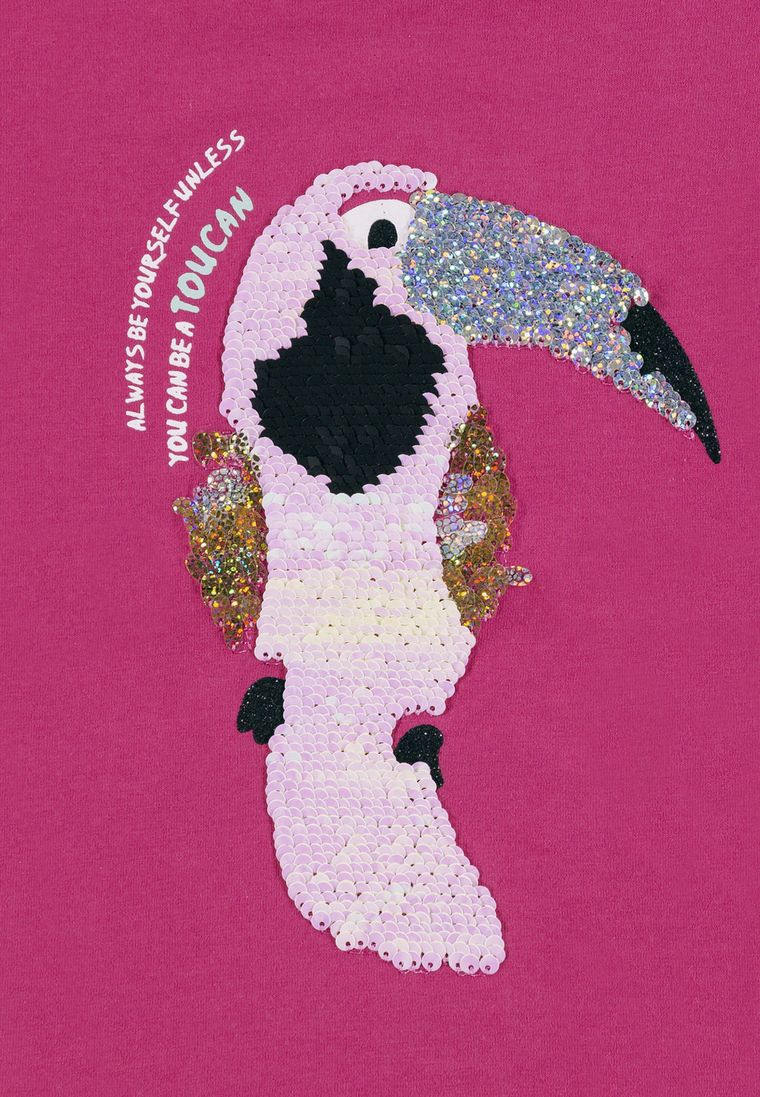 T-shirt dziewczęcy, różowy, dwustronne cekiny, Tom Tailor