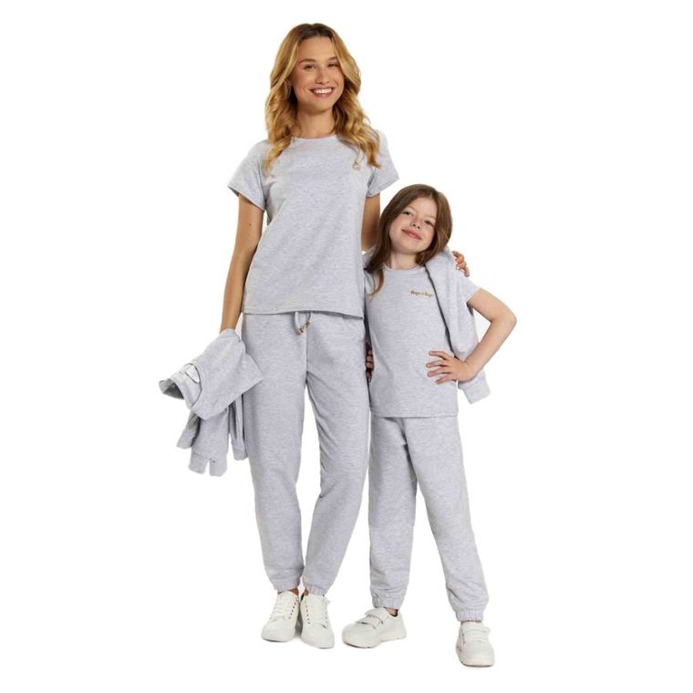 T-shirt dziewczęcy, szary, Tup Tup