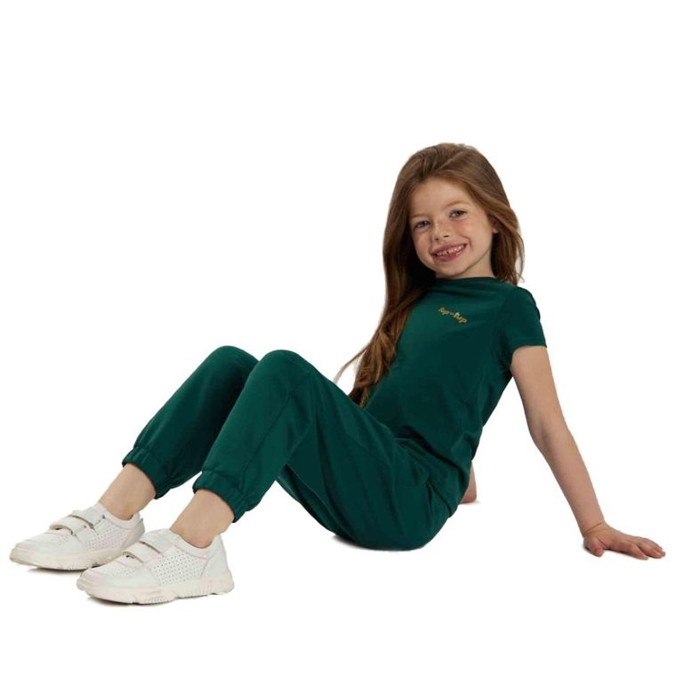 T-shirt dziewczęcy, zielony, Tup Tup