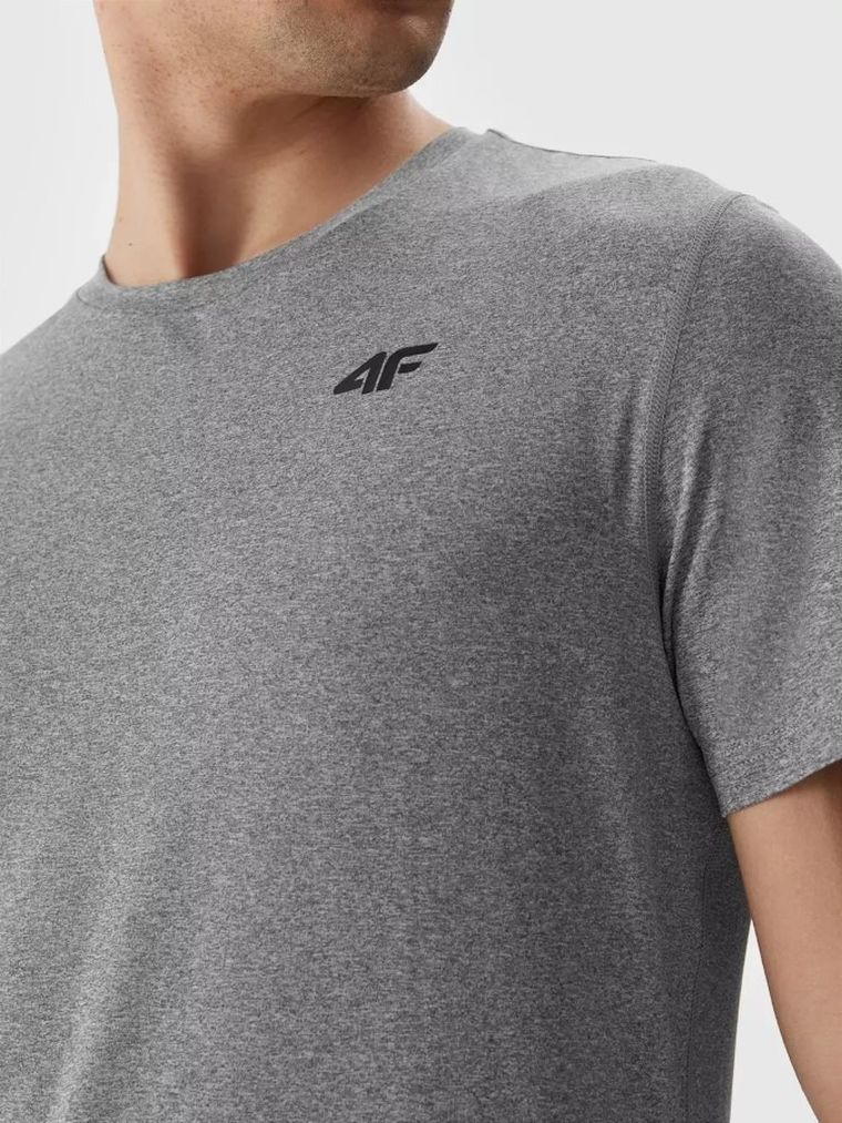 T-shirt męski, szary melanż, 4F