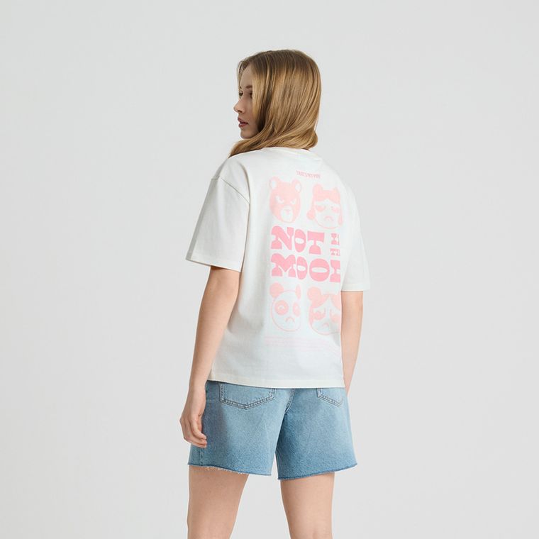 T-shirt oversize z bawełny czesanej NOWEAR