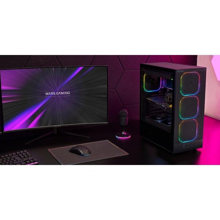 Tacens, Mars, obudowa komputerowa, MC-NEBULA BLACK ATX 4xARGB fans