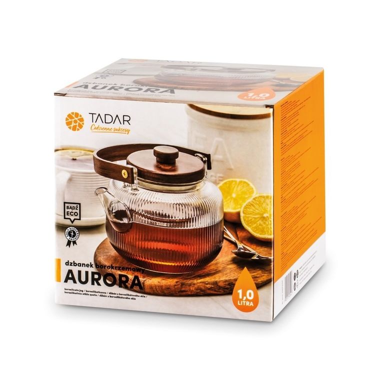 Tadar, Aurora, szklany dzbanek borokrzemowy, szklany zaparzacz, 1l