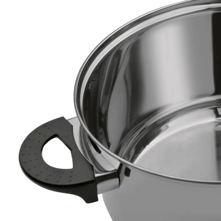 Tadar, Basic, garnek ze stali nierdzewnej z pokrywką, 24 cm, 5,7l