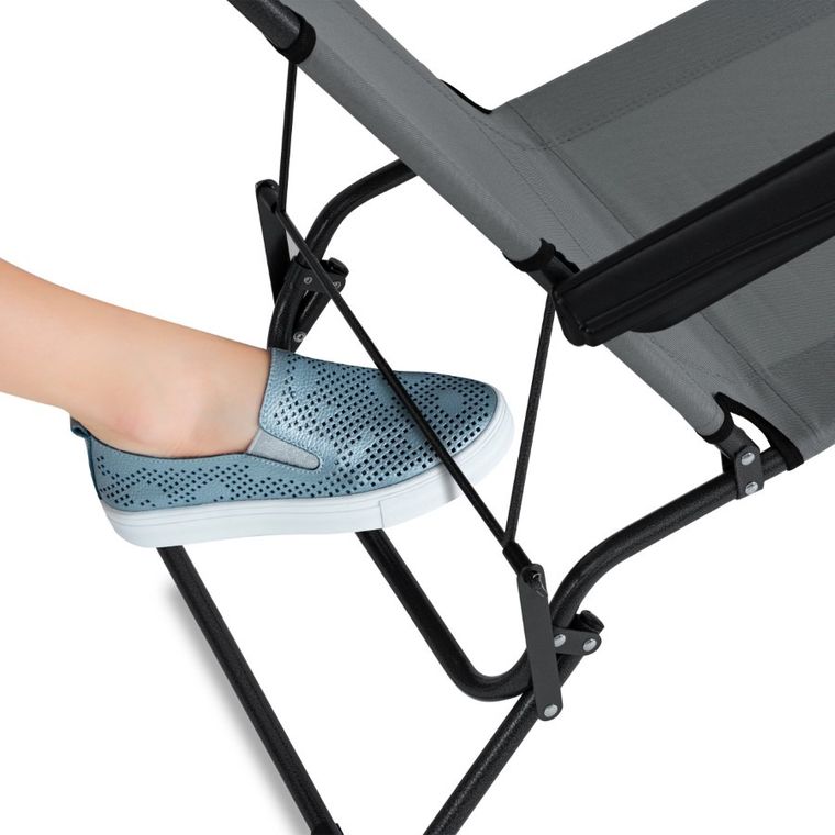 Tadar, Basic, leżak ogrodowy, jasny szary, 66-153-80 cm