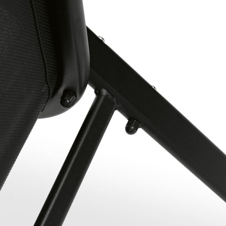 Tadar, krzesła ogrodowe, stalowe, czarne, 55-75-91 cm, 2 szt.