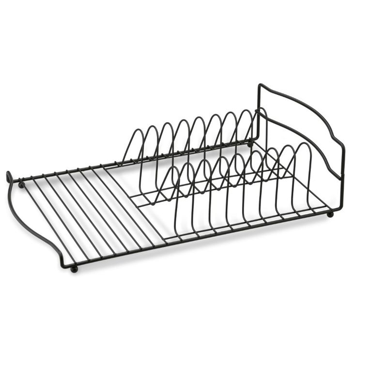 Tadar, suszarka do naczyń z tacą i ociekaczem, czarna, 47,5-26,5-11 cm