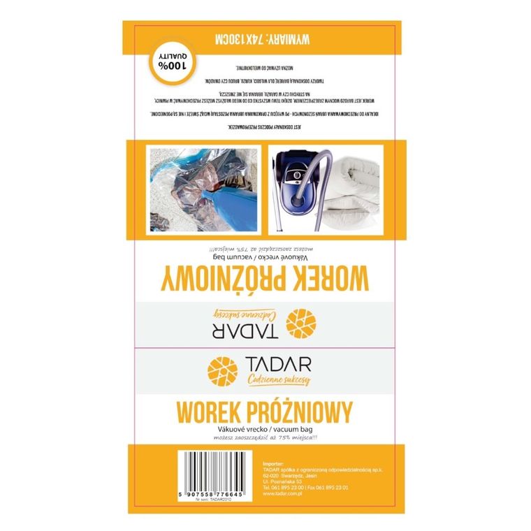 Tadar, worek próżniowy, 74-130 cm