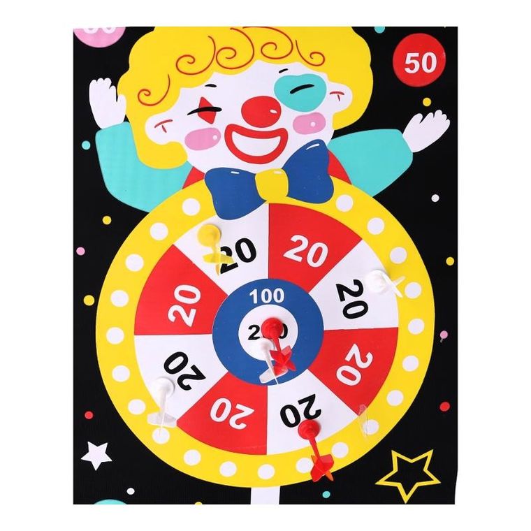 Tarcza magnetyczna z rzutkami, dwustronna, klaun