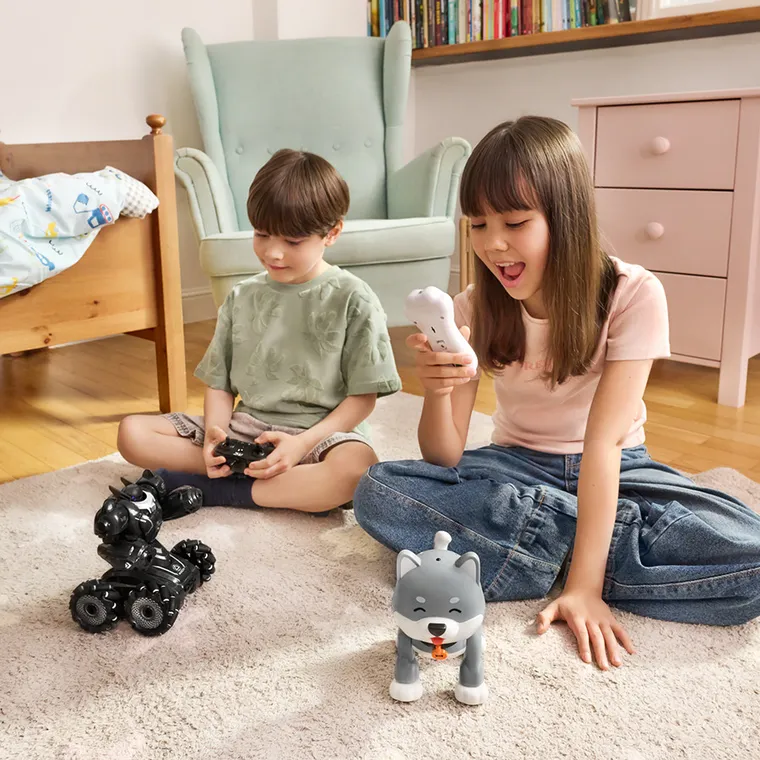 Tech-Bot, Piesek, zabawka zdalnie sterowana, szara