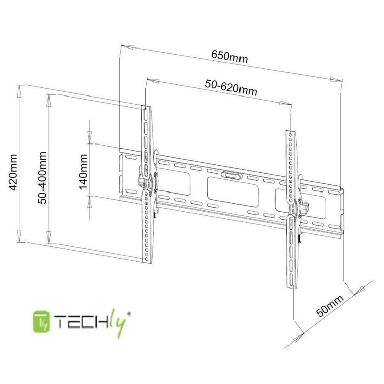 Techly, uchwyt ścienny TV LED/LCD, 40-65"
