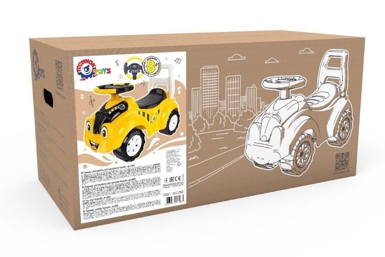 TechnoK, jeździk z dźwiękiem, żółty