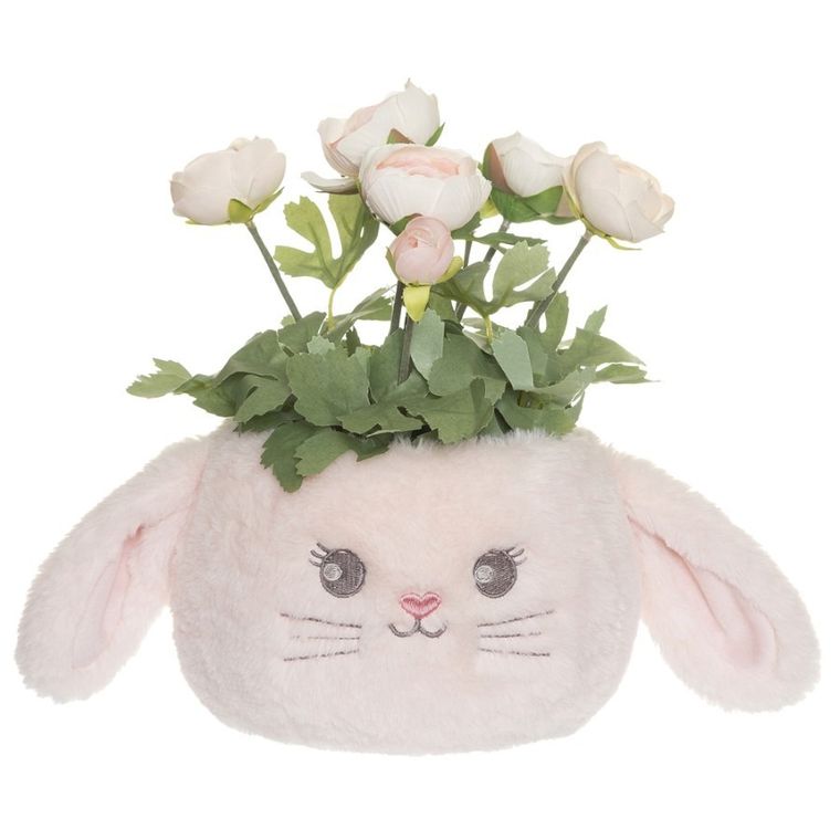 Teddykompaniet, Króliczek, pluszowy koszyczek, różowy, 11-12 cm