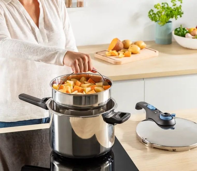 Tefal, Secure Trendy Pressure, szybkowar, srebrny, 6 l