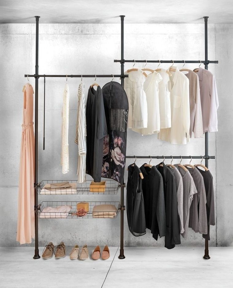 Teleskopowy system do garderoby, Herkules basic, podwójny, czarny